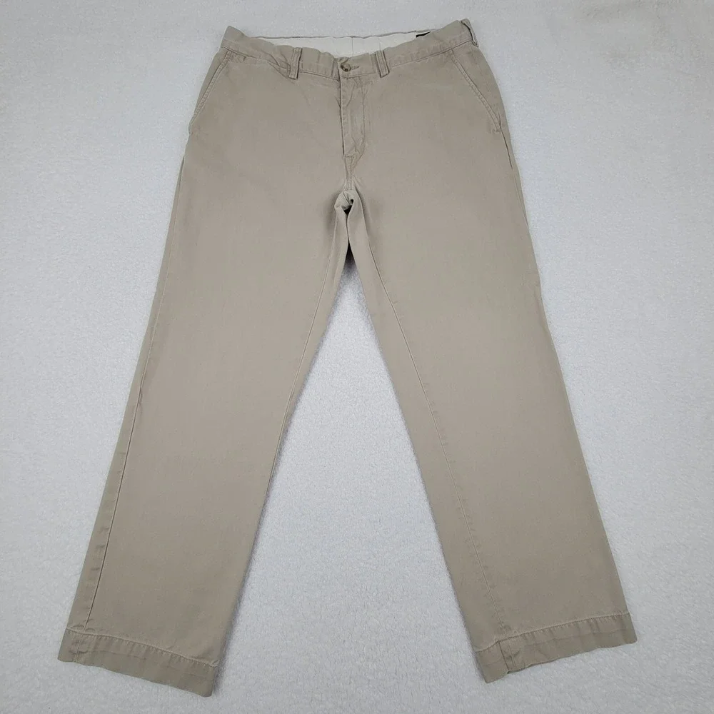 Polo Ralph Lauren Classic Fit Chino Pants‎ Mens 34x32 Tan Cotton Casual Retro
